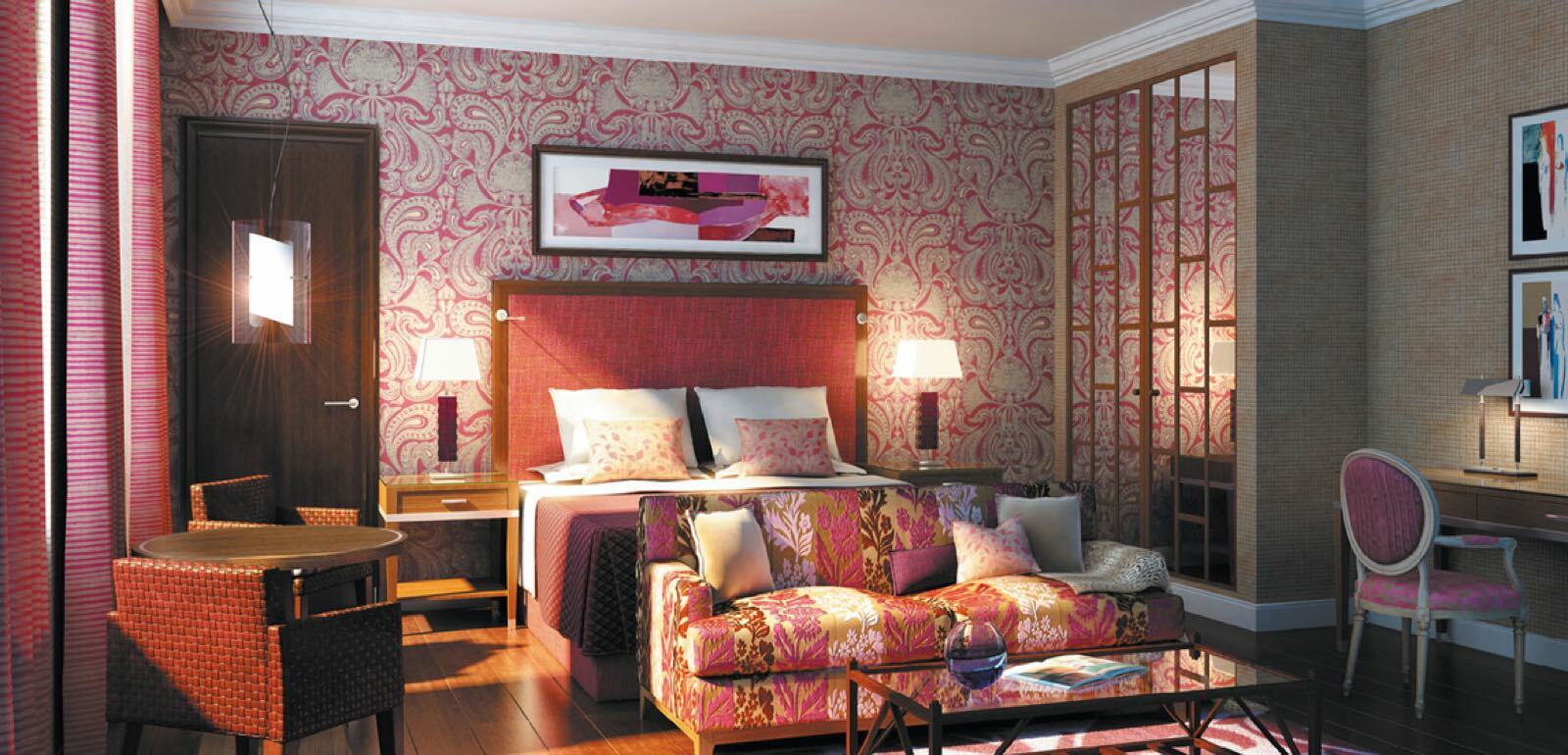 The Roseate Reading Otel Dış mekan fotoğraf Wallpaper in a bedroom
